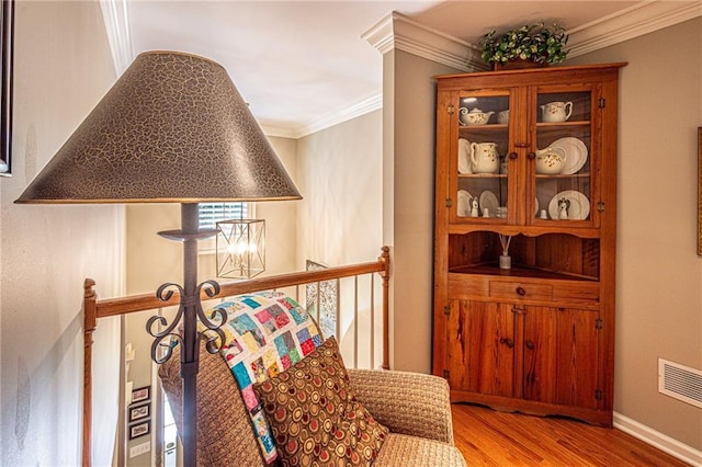 6369 Timber Creek Trl, Dahlonega, GA 30533 - corridor featuring crown molding and wood finished floors