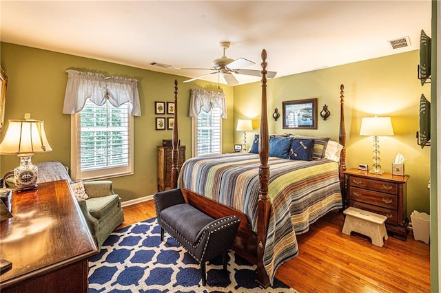 6369 Timber Creek Trl, Dahlonega, GA 30533 - bedroom featuring wood finished floors and a ceiling fan