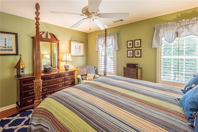 6369 Timber Creek Trl, Dahlonega, GA 30533 - bedroom featuring wood finished floors and ceiling fan