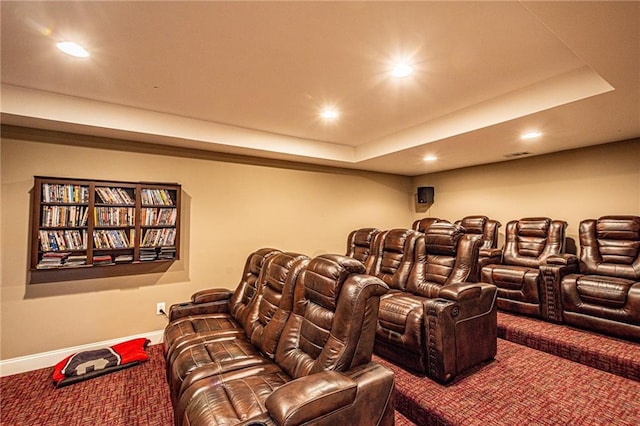 6369 Timber Creek Trl, Dahlonega, GA 30533 - cinema featuring recessed lighting, a raised ceiling, and carpet