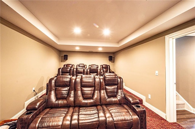 6369 Timber Creek Trl, Dahlonega, GA 30533 - cinema featuring a raised ceiling and recessed lighting