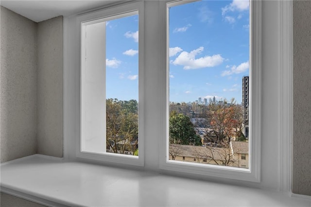 details featuring a view of city