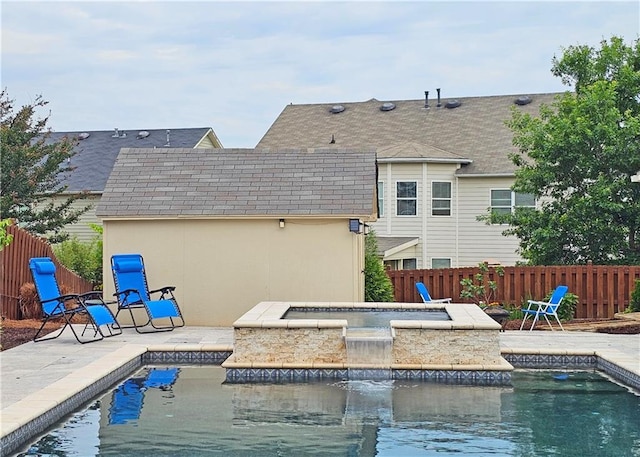 view of pool with fence and a patio