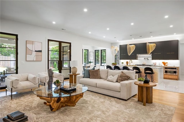 942 Fairfield, Marietta, GA 30068 - living room featuring light wood finished floors and recessed lighting