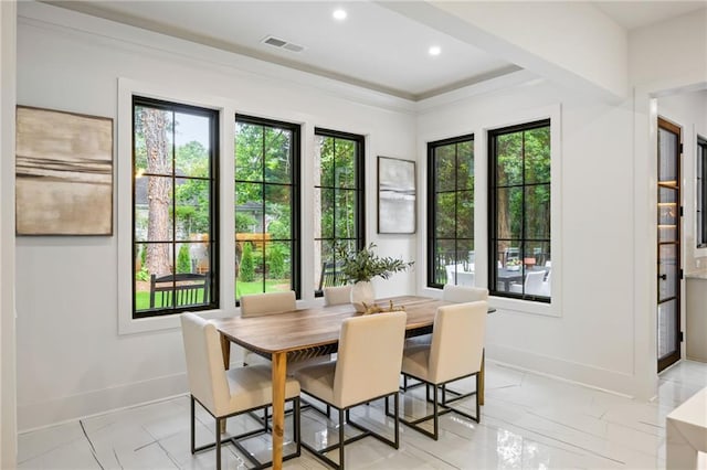 942 Fairfield, Marietta, GA 30068 - dining area featuring baseboards, healthy amount of natural light, recessed lighting, and ornamental molding