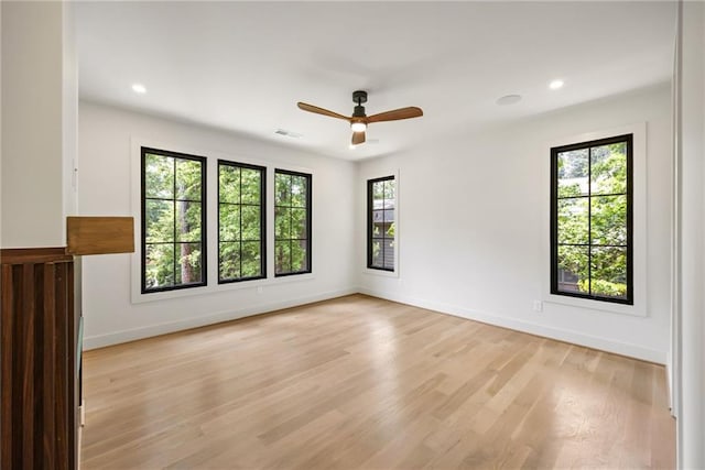 942 Fairfield, Marietta, GA 30068 - unfurnished room featuring a ceiling fan, light wood-style floors, baseboards, and recessed lighting