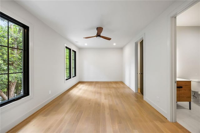 942 Fairfield, Marietta, GA 30068 - spare room with plenty of natural light, light wood-style flooring, baseboards, a ceiling fan, and recessed lighting