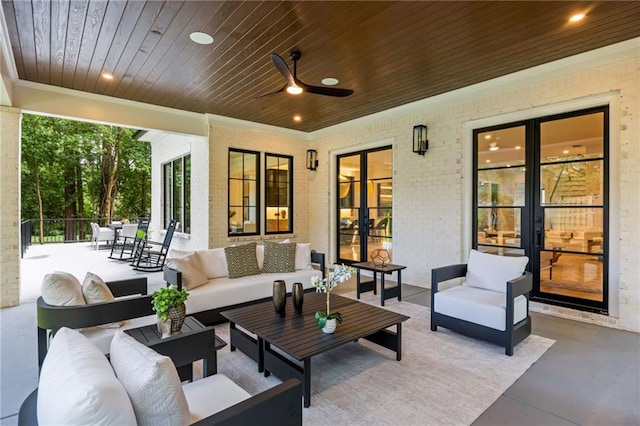 942 Fairfield, Marietta, GA 30068 - view of patio / terrace with an outdoor living space and french doors