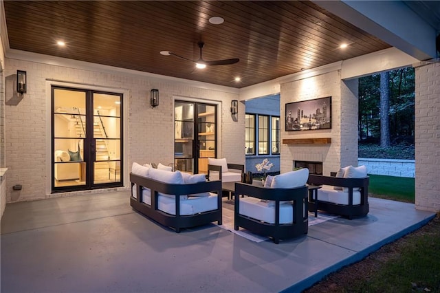 942 Fairfield, Marietta, GA 30068 - view of patio with an outdoor living space with a fireplace