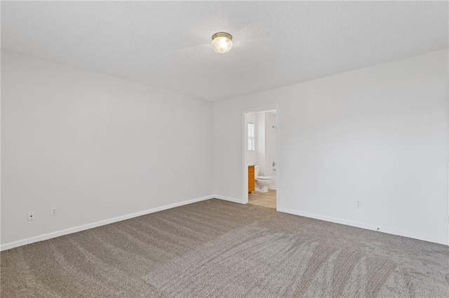 spare room featuring light carpet and a textured ceiling