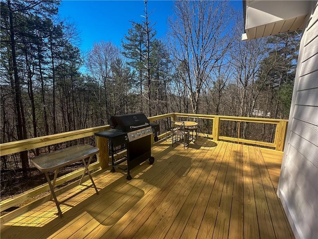 deck with area for grilling