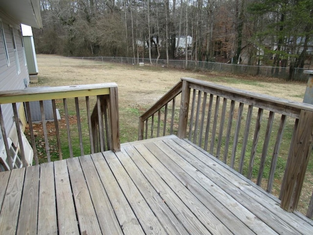 deck featuring a yard