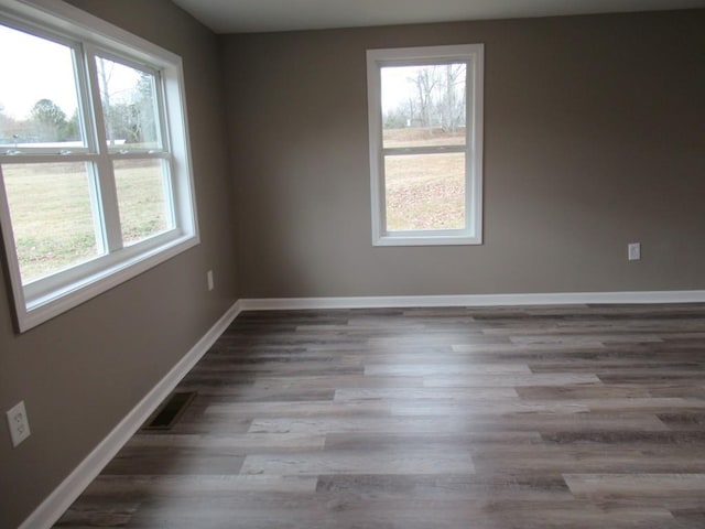 empty room featuring light wood-type flooring and a wealth of natural light