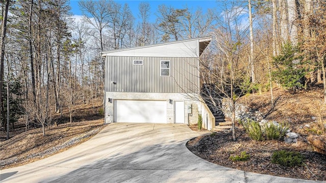 view of home's exterior featuring a garage