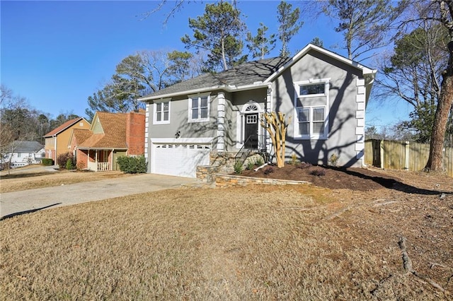 split foyer home with a garage