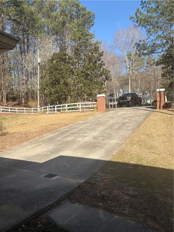 view of yard with fence