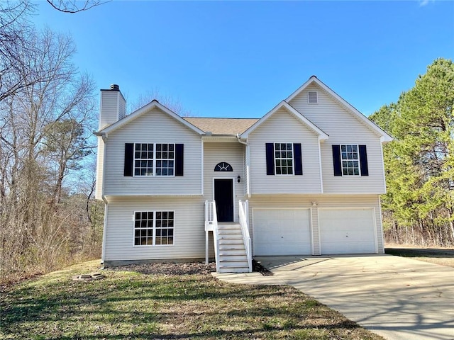 split foyer home with a garage