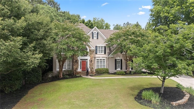 4575 Dairy Way, Peachtree Corners, GA 30092 - view of front of house featuring a front lawn and stucco siding