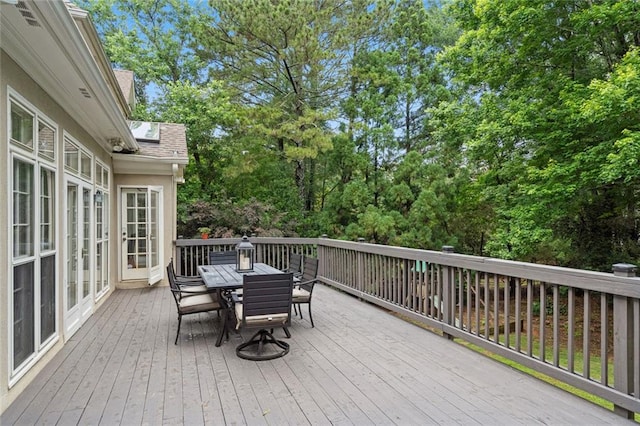 4575 Dairy Way, Peachtree Corners, GA 30092 - deck with outdoor dining area and view of scattered trees