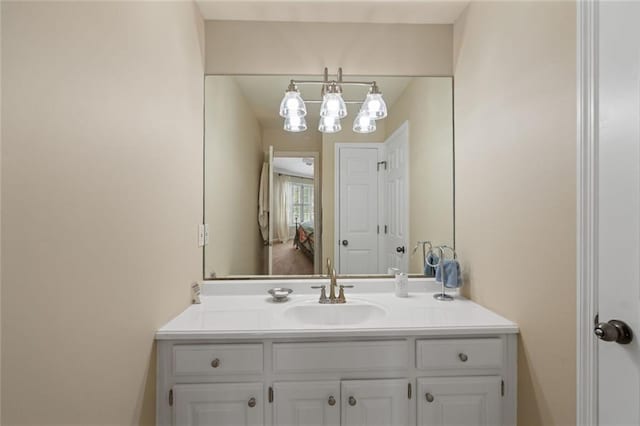 4575 Dairy Way, Peachtree Corners, GA 30092 - bathroom featuring vanity and a chandelier