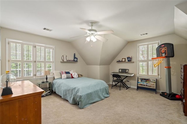 4575 Dairy Way, Peachtree Corners, GA 30092 - carpeted bedroom featuring vaulted ceiling, baseboards, and a ceiling fan