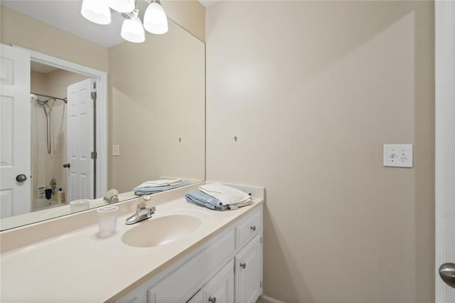 4575 Dairy Way, Peachtree Corners, GA 30092 - bathroom with vanity, a chandelier, and shower / washtub combination