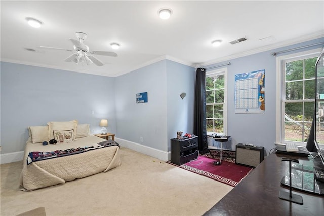 4575 Dairy Way, Peachtree Corners, GA 30092 - bedroom with multiple windows, baseboards, ornamental molding, and carpet flooring