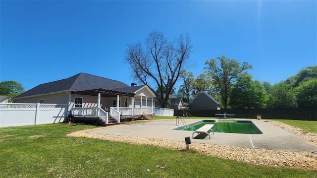 116 Ridge Xing, Temple, GA 30179 - view of pool featuring a patio area, a fenced backyard, a lawn, and a pergola