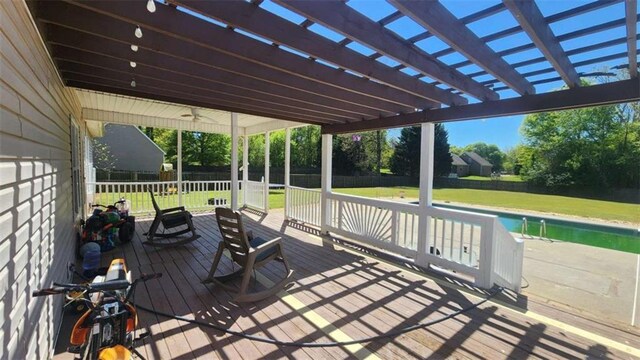 116 Ridge Xing, Temple, GA 30179 - wooden deck with a yard, a pergola, and fence