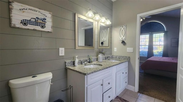 116 Ridge Xing, Temple, GA 30179 - full bath featuring toilet, tile patterned floors, double vanity, and a sink