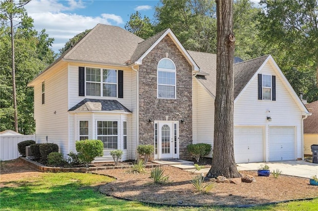 front of property featuring a garage