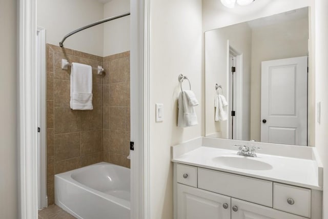 full bathroom featuring vanity and shower / bathtub combination