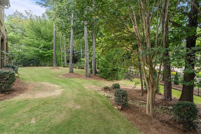 view of yard with fence