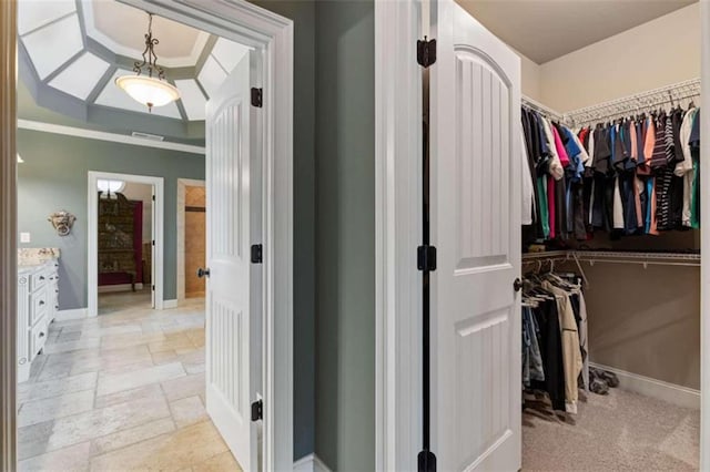 interior space featuring a tray ceiling