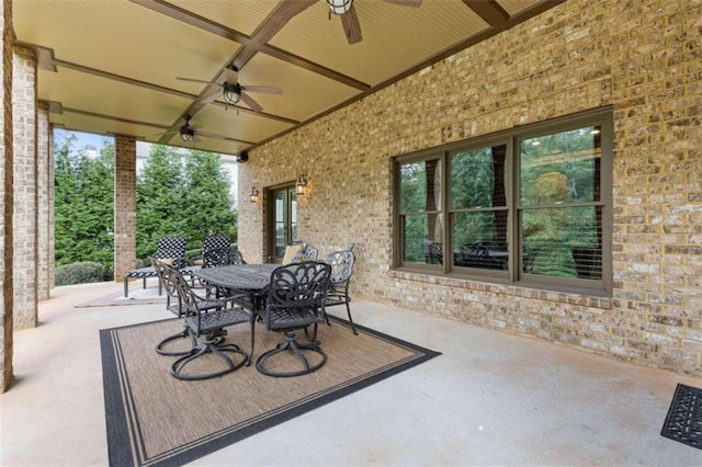 view of patio / terrace with ceiling fan