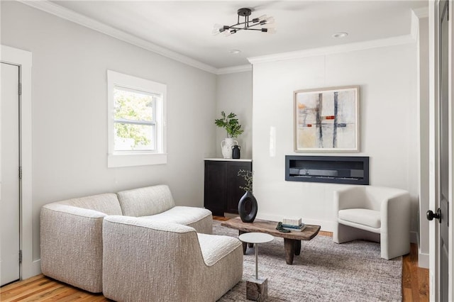 1354 Mcpherson Ave SE, Atlanta, GA 30316 - living room with wood finished floors, crown molding, and recessed lighting