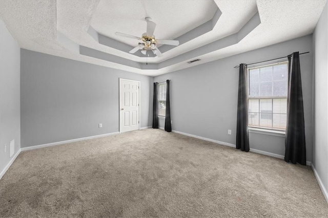 93 Pebble Creek Dr, Newnan, GA 30265 - spare room with a tray ceiling, plenty of natural light, carpet, and a textured ceiling