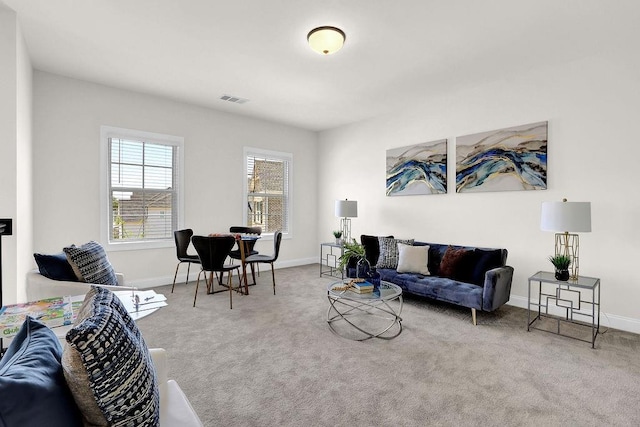 view of carpeted living room