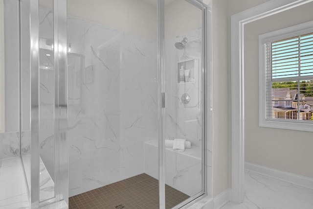 bathroom featuring walk in shower