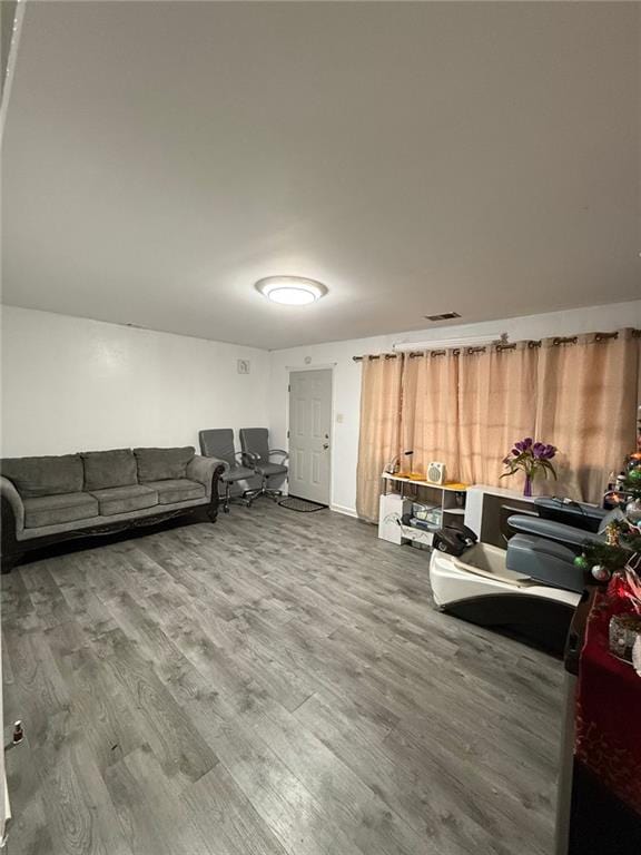 living room featuring wood-type flooring