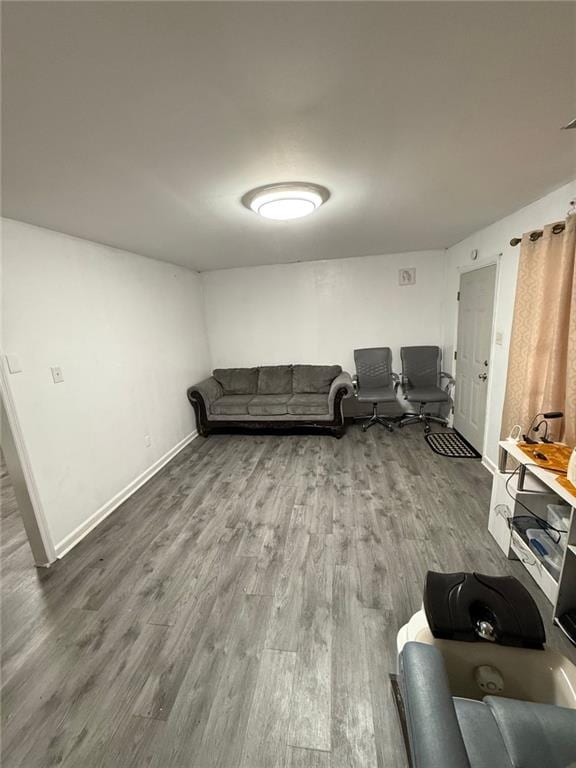 misc room with hardwood / wood-style flooring