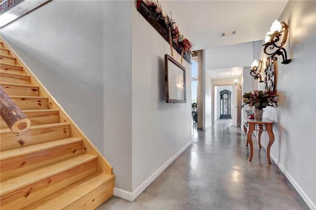 interior space with concrete floors