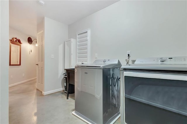 laundry room featuring washer and dryer