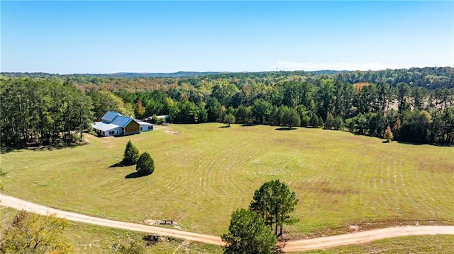 drone / aerial view featuring a rural view