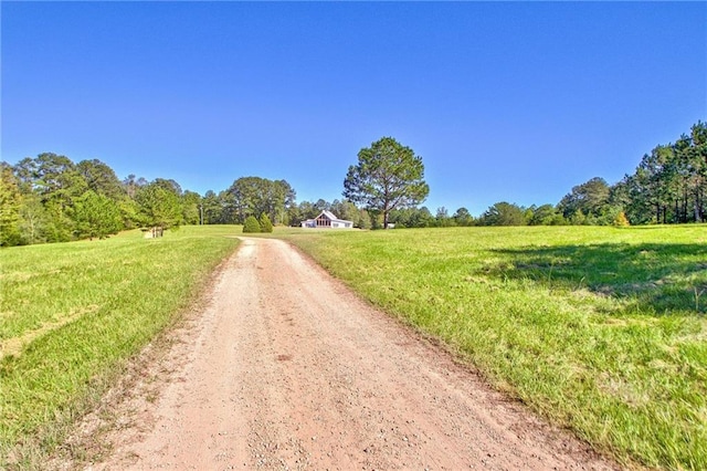 view of road featuring a rural view