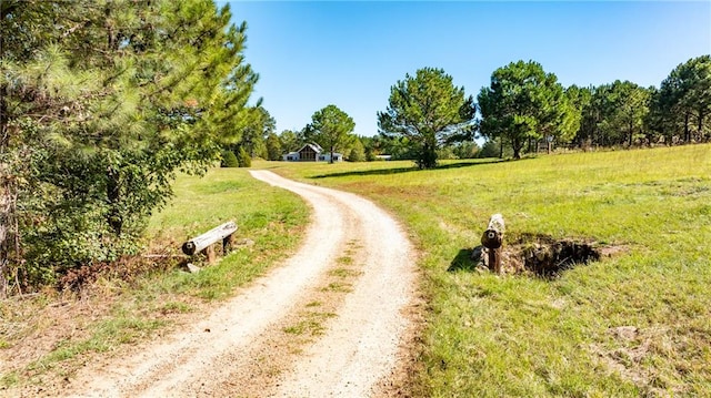 view of street with a rural view