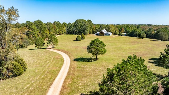 drone / aerial view with a rural view