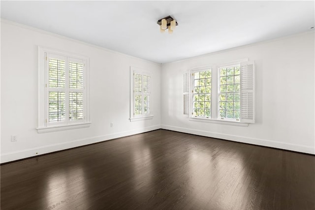 401 Peachtree Battle Ave NW, Atlanta, GA 30305 - empty room with dark wood-style floors, crown molding, and baseboards