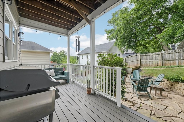218 S Ave SE, Atlanta, GA 30315 - deck featuring a fenced backyard and a grill