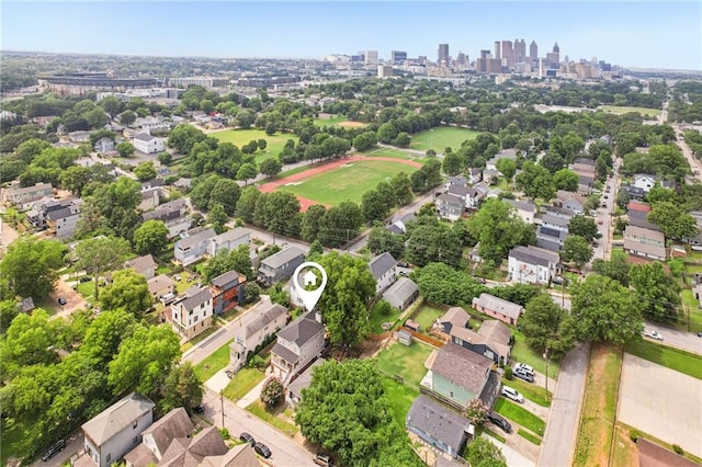 218 S Ave SE, Atlanta, GA 30315 - aerial perspective of suburban area featuring city skyline